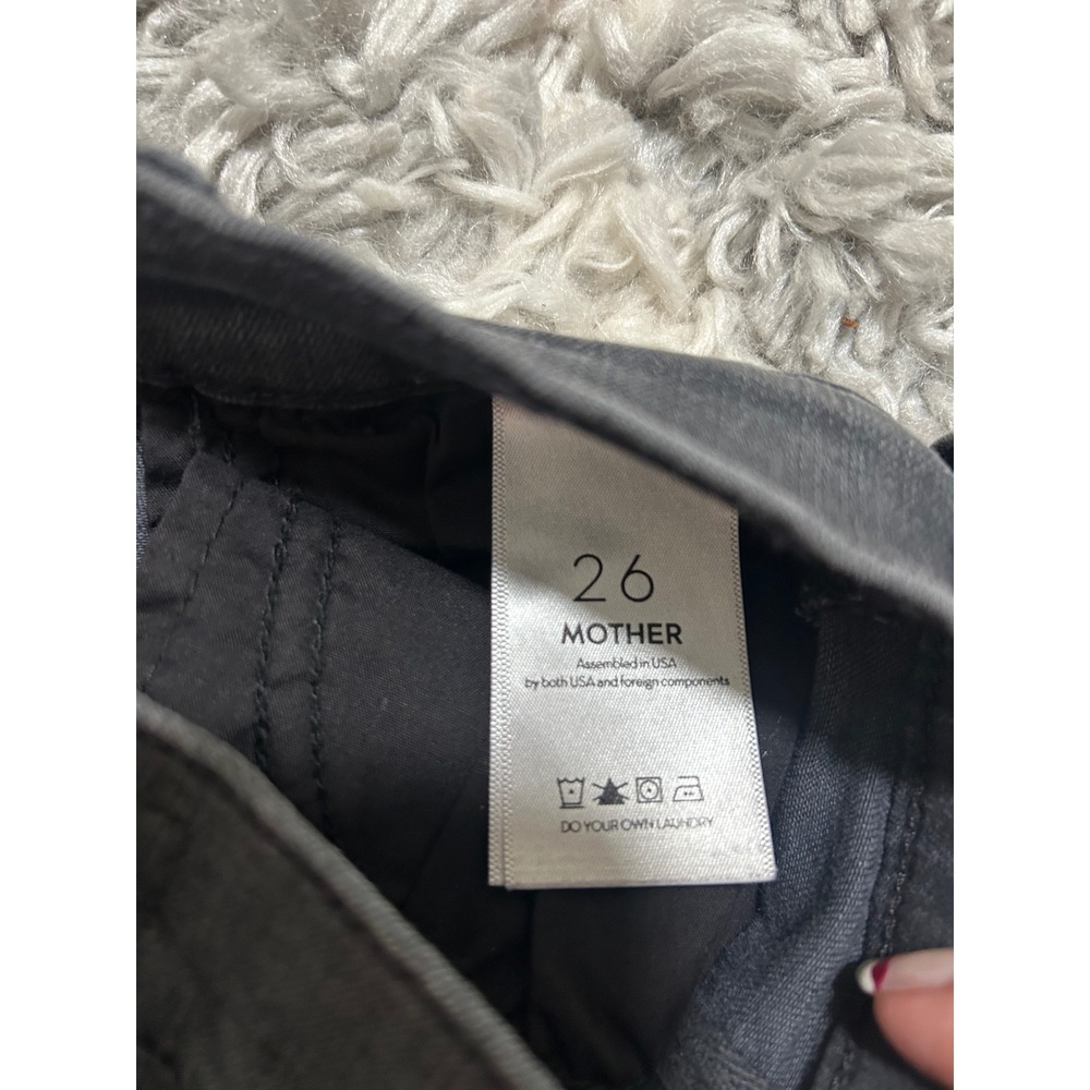 Mother Denim The Hustler Ankle Fray Jeans in Lighting Up Lanterns Black sz 27 - Picture 5 of 6